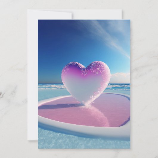 Welle der Liebe: Romantische Waves Heart Wedding I Einladung (Vorderseite)