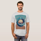 Welle des Wandels: Eine Minimalistische Skizze des T-Shirt (Vorne ganz)