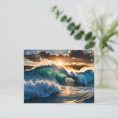Welle im Meer Postkarte (Stehend Vorderseite)