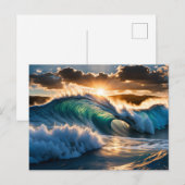 Welle im Meer Postkarte (Vorne/Hinten)