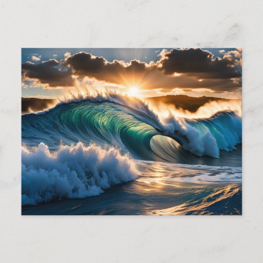 Welle im Meer Postkarte (Vorderseite)