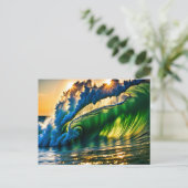 Welle im Meer Postkarte (Stehend Vorderseite)