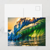 Welle im Meer Postkarte (Vorne/Hinten)
