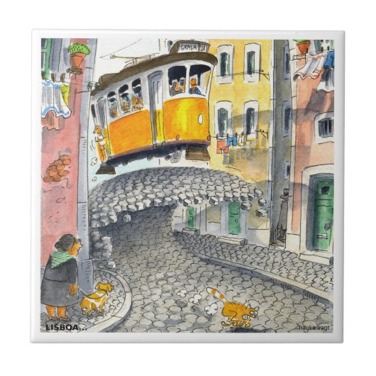 Welle in der Kopfsteinlissabon-Fliese 05 Fliese (Vorderseite)