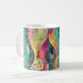 Welle mehrfarbiger Blume Kaffeetasse (Vorderseite Links)
