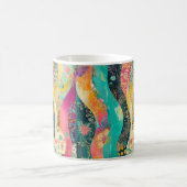 Welle mehrfarbiger Blume Kaffeetasse (Mittel)