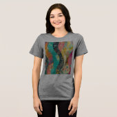 Welle mehrfarbiger Blume Tri-Blend Shirt (Vorderseite voll)