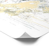 Welle Orange Schwarzes Surfschaubild Poster (Ecke)