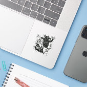 Welle Ratte Shaka Lustiger Aufkleber (Laptop mit iPhone)
