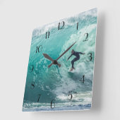 Welle, Surfer, schöne Landschaftswand Uhr (Winkel)