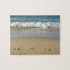 Welle und Fußabdrücke - Puzzle