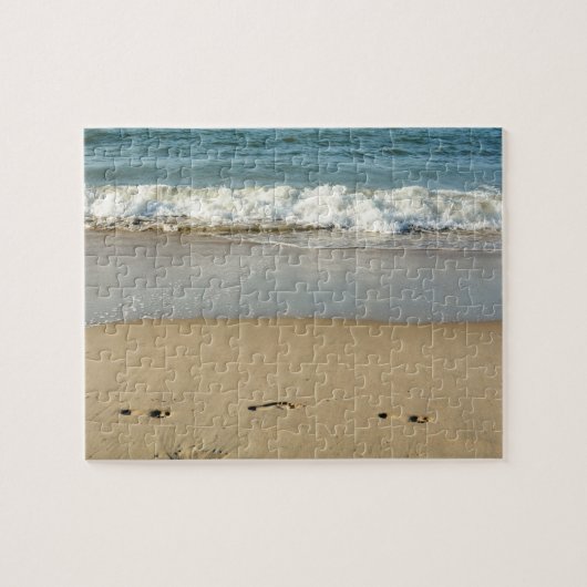 Welle und Fußabdrücke - Puzzle (Horizontal)