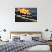 Welle von Sunset Gold Leinwanddruck (Insitu (Schlafzimmer))