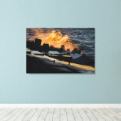 Welle von Sunset Gold Leinwanddruck (Insitu (Holzboden))