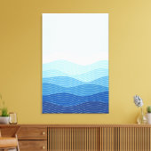 Wellen Abstrakte Minimalistische Zusammensetzung Leinwanddruck (Insitu (Wohnzimmer))