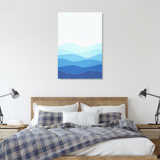 Wellen Abstrakte Minimalistische Zusammensetzung Leinwanddruck (Insitu (Schlafzimmer))