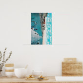 Wellen am Ocean BeachLong Beach, CA Poster (Küche)