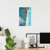 Wellen am Ocean BeachLong Beach, CA Poster (Heimbüro)