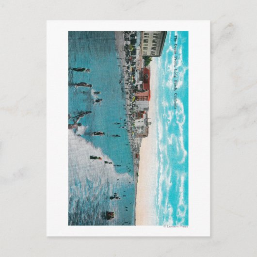 Wellen am Ocean BeachLong Beach, CA Postkarte (Vorderseite)