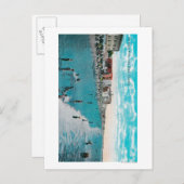 Wellen am Ocean BeachLong Beach, CA Postkarte (Vorne/Hinten)