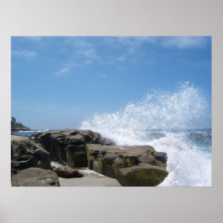 Wellen am Wind in Sea Poster