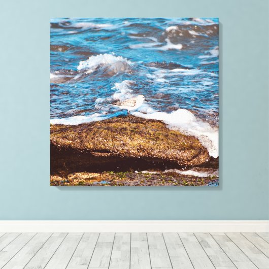 Wellen an der felsigen Küste Ufer Ozean Leinwand (Insitu (Holzboden))