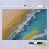 Wellen an einem Sandstrand Seidenpapier (Handwerk)