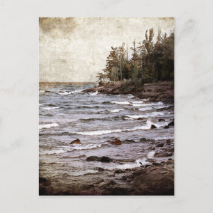 Wellen auf dem Lake Superior Postkarte