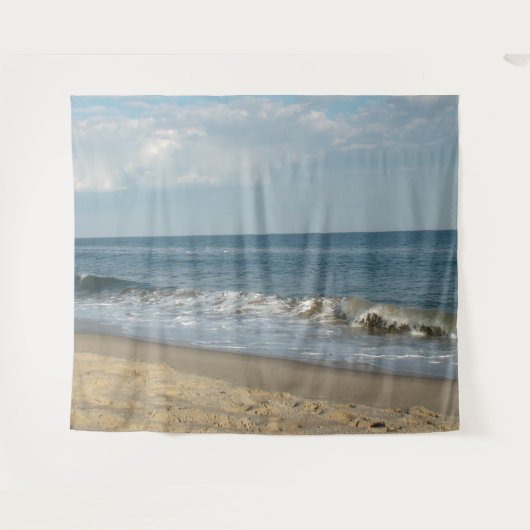 Wellen auf dem Ocean Beach Shoreline Tapestry Wandteppich (Vorderseite (Horizontal))