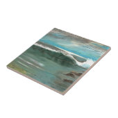 Wellen auf Driftwood Seascape Art Fliese (Seite)