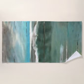 Wellen auf Driftwood Seascape Art Strandtuch (Vorderseite)