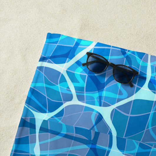 Wellen auf einer blauen Wasserfläche in einem Pool Strandtuch (Beispiel)