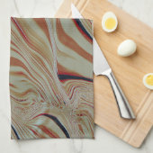 Wellen auf gemischtem Untergrund in grau-ockerbrau Geschirrtuch (Viertel Falte)