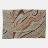 Wellen auf gemischtem Untergrund in grau-ockerbrau Geschirrtuch (Horizontal)