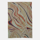 Wellen auf gemischtem Untergrund in grau-ockerbrau Geschirrtuch (Vertikal)