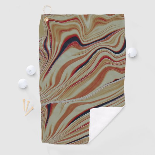 Wellen auf gemischtem Untergrund in grau-ockerbrau Golfhandtuch (Insitu)