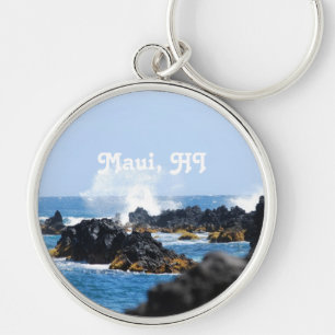 Wellen auf Maui-Küste Schlüsselanhänger