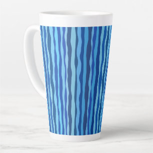 Wellen aus Blau Cyan Navy Kobalt Himmelblau  Milchtasse