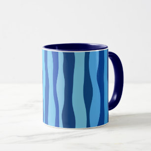 Wellen aus Blau Cyan Navy Kobalt Himmelblau Tasse