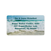 Wellen Beach-Adresse mit breiten Etiketten abstemp Adressaufkleber (Vorne)