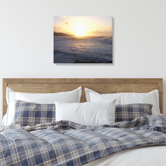 Wellen bei Sonnenuntergang Leinwanddruck (Insitu (Schlafzimmer))