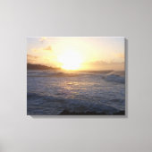 Wellen bei Sonnenuntergang Leinwanddruck (Vorderseite)