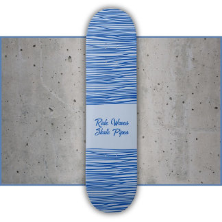 Wellen Blau, Spielende Linienkunst, Trockener Surf Skateboard
