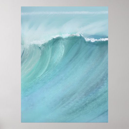 Wellen Blaues Poster (Vorne)