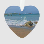 Wellen brechen auf der Küste digitale Malerei Ornament (Rückseite)