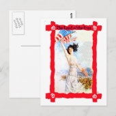 Wellen der Flagge Postkarte (Vorne/Hinten)