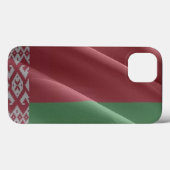 Wellen der Flagge von Belarus - Case-Mate iPhone Hülle (Rückseite (Horizontal))