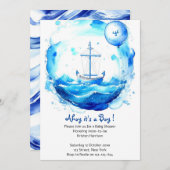 Wellen der Liebe: Kinderdusche Einladung (Vorne/Hinten)