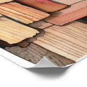 Wellen der rezitierten Schönheit Wasserfarbe und S Poster (Ecke)