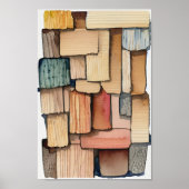 Wellen der rezitierten Schönheit Wasserfarbe und S Poster (Vorne)